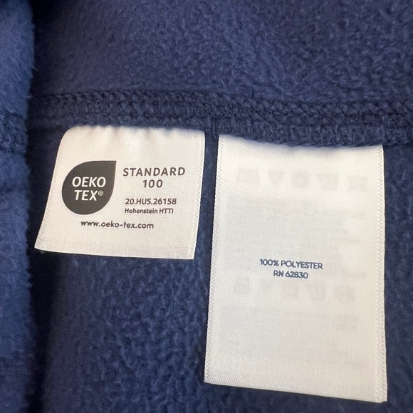 Lands' End Kids Lightweight Navy Fleece Quarter Zip Pullover, Size 14/16 - Picture 9 of 9